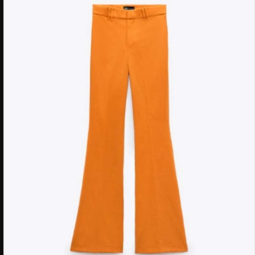 Zara Woman Flared Pants Burnt Orange Size L - Picture 2 of 8